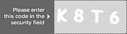 captcha code for visual authentication  letter K number 8 letter T number 6
